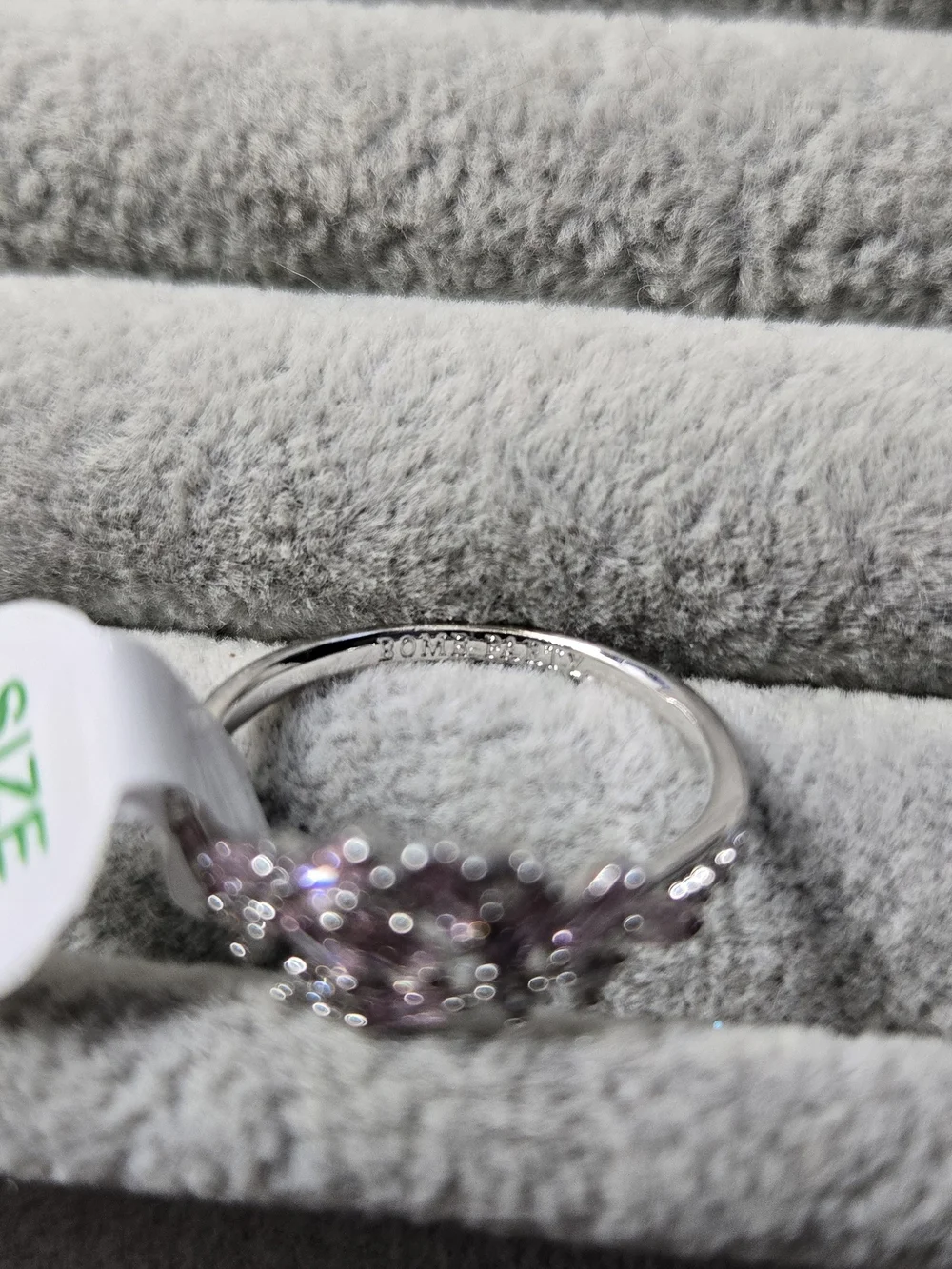 Size 8 Bomb Party RBP5951 “Scattered Jewels” Rose Quartz C, Rhodium